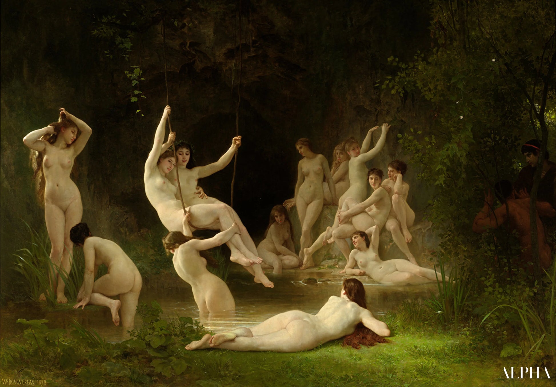 Le Nymphaeum - William Bouguereau - Reproductions de tableaux et peintures haut de gamme