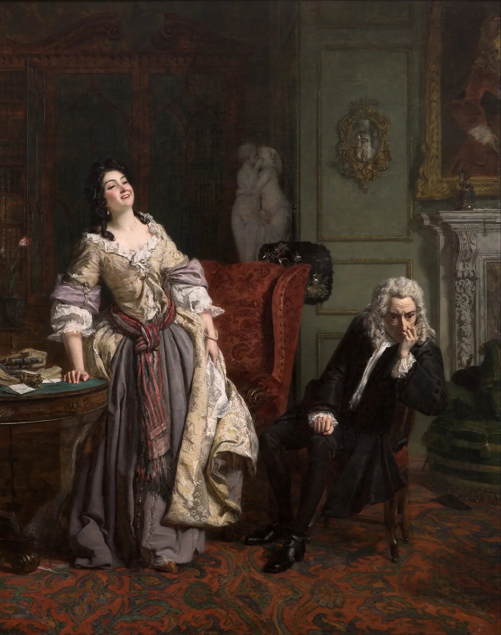 Le pape fait l'amour à Lady Mary Wortley Montagu - William Powell Frith image 1 reproduction de peinture à l’huile
