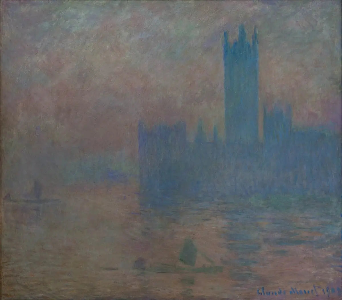 Le Parlement de Londres, effet de brouillard - Claude Monet image 1 reproduction de peinture à l’huile