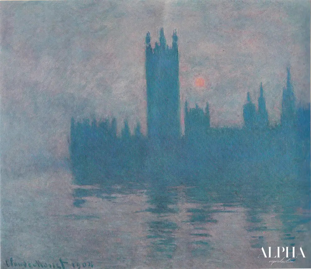 Le Parlement de Londres (W 1602) - Claude Monet - Reproductions de tableaux et peintures haut de gamme