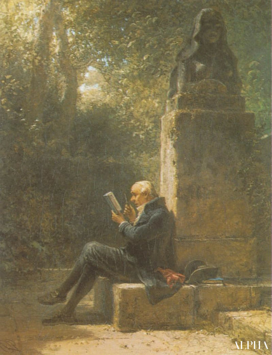 Le philosophe (Le lecteur dans le parc) - Carl Spitzweg - Reproductions de tableaux et peintures haut de gamme