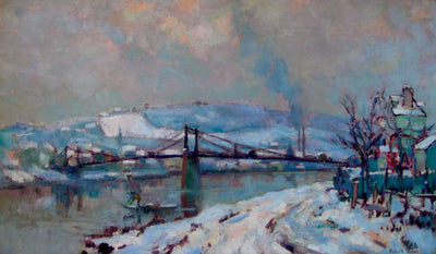 Le pont d’Elbeuf sous la neige - Robert Antoine Pinchon - Alpha Reproduction