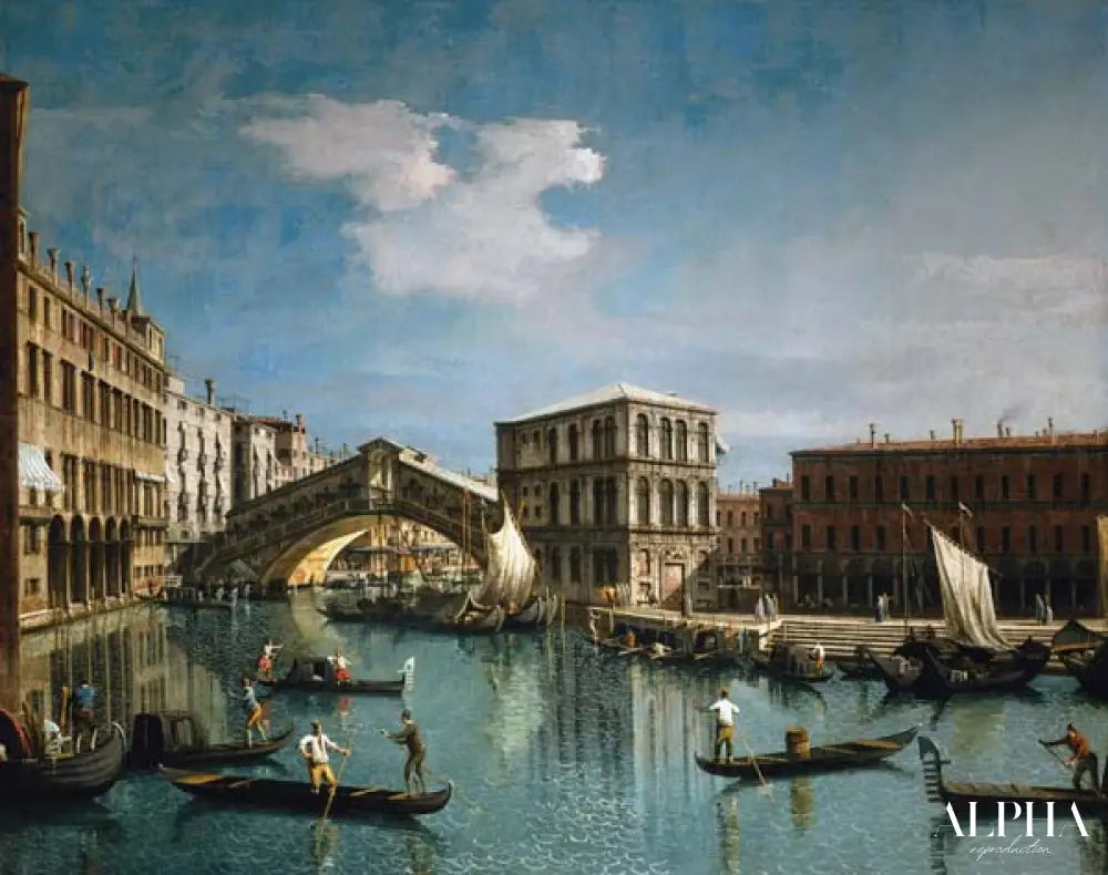 Le pont du Rialto, Venise de Giovanni Antonio Canal - Reproductions de tableaux et peintures haut de gamme