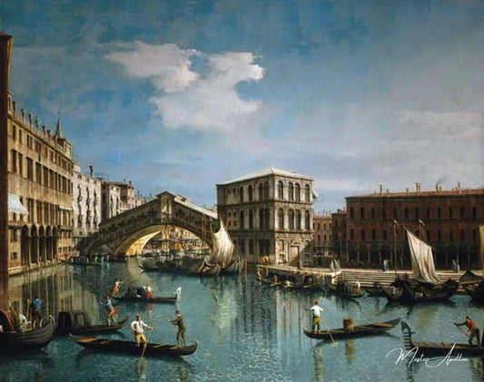 Le pont du Rialto, Venise de Giovanni Antonio Canal - Reproductions de tableaux et peintures haut de gamme