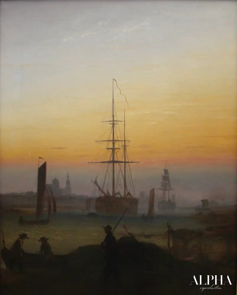 Le Port de Greifswald - Caspar David Friedrich - Reproductions de tableaux et peintures haut de gamme