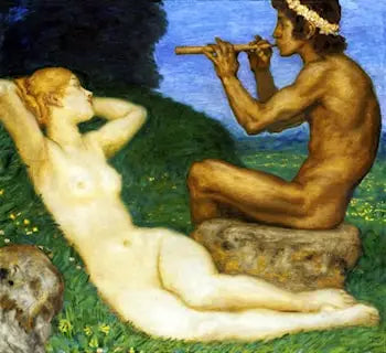 Reproduction du tableau « Le Printemps de l'Amour - Franz Von Stuck » par Alpha Reproduction en peinture à l’huile
