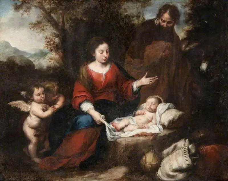 मिस्र भागने के दौरान विश्राम - बारटोलोमे़ Esteban Murillo