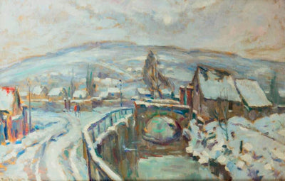 Le Robec sous la neige aux alentours de Rouen - Robert Antoine Pinchon - Alpha Reproduction