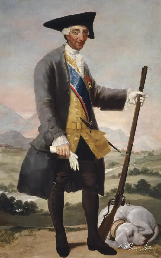 Le roi Charles III en chasseur - Francisco de Goya - Reproductions de tableaux et peintures haut de gamme