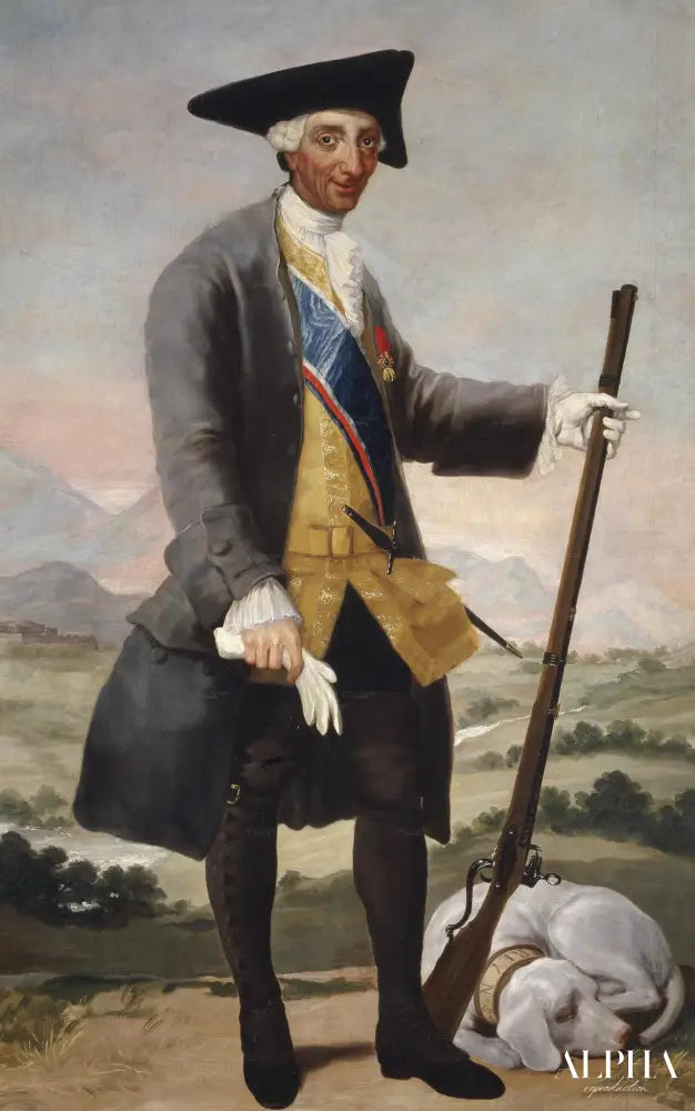 Le roi Charles III en chasseur - Francisco de Goya - Reproductions de tableaux et peintures haut de gamme