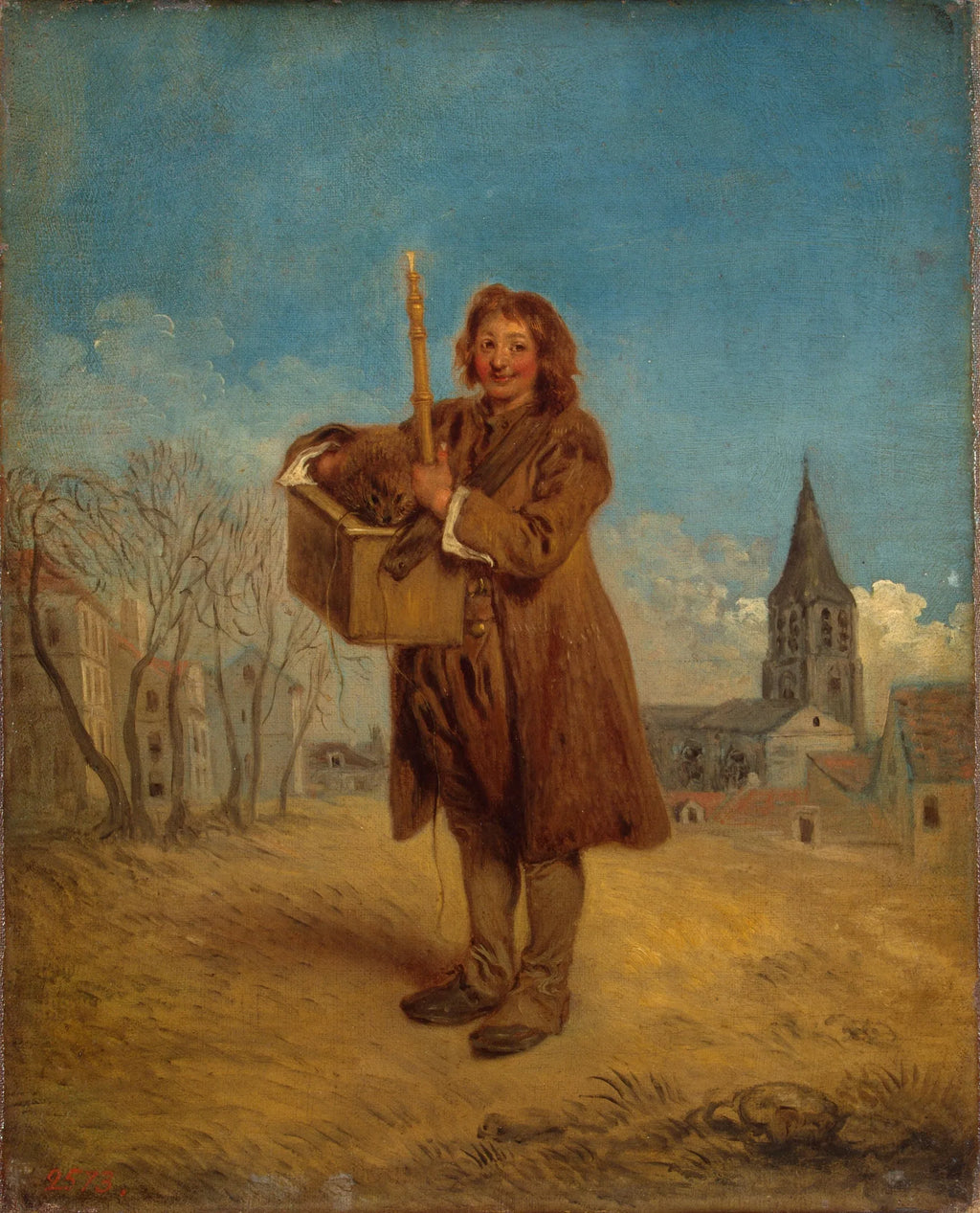 Le Savoyard et la Marmotte - Antoine Watteau image 1 copie peinte à la main à l’huile