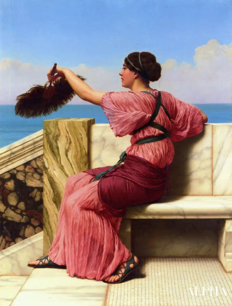 Le signal - John William Godward - Reproductions de tableaux et peintures haut de gamme