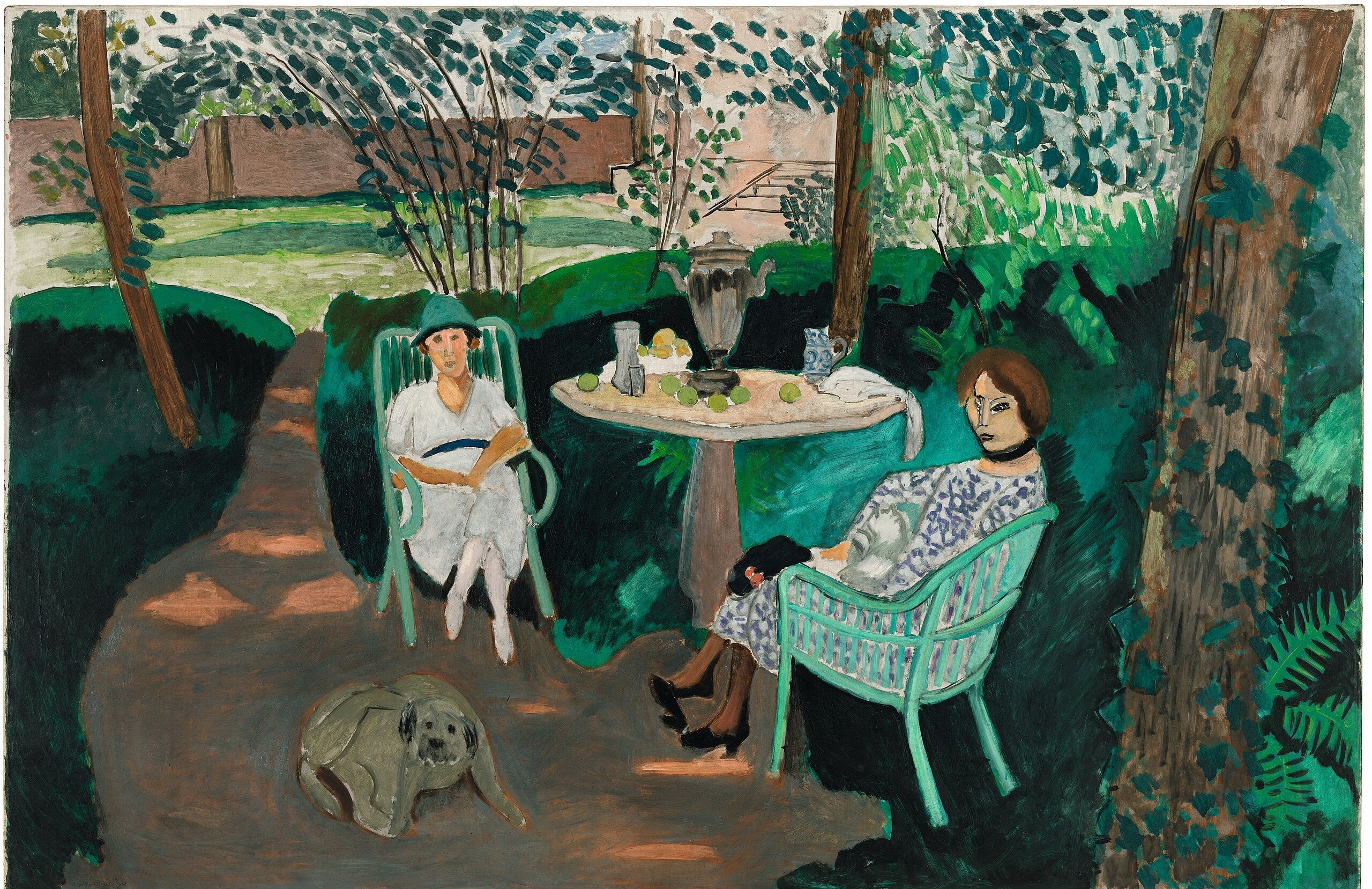 Reproduction du tableau « Le Thé dans le jardin - Henri Matisse » par Alpha Reproduction en peinture à l’huile