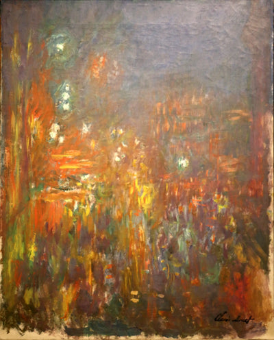 Reproduction du tableau « Leicester Square, la nuit - Claude Monet » par Alpha Reproduction en peinture à l’huile