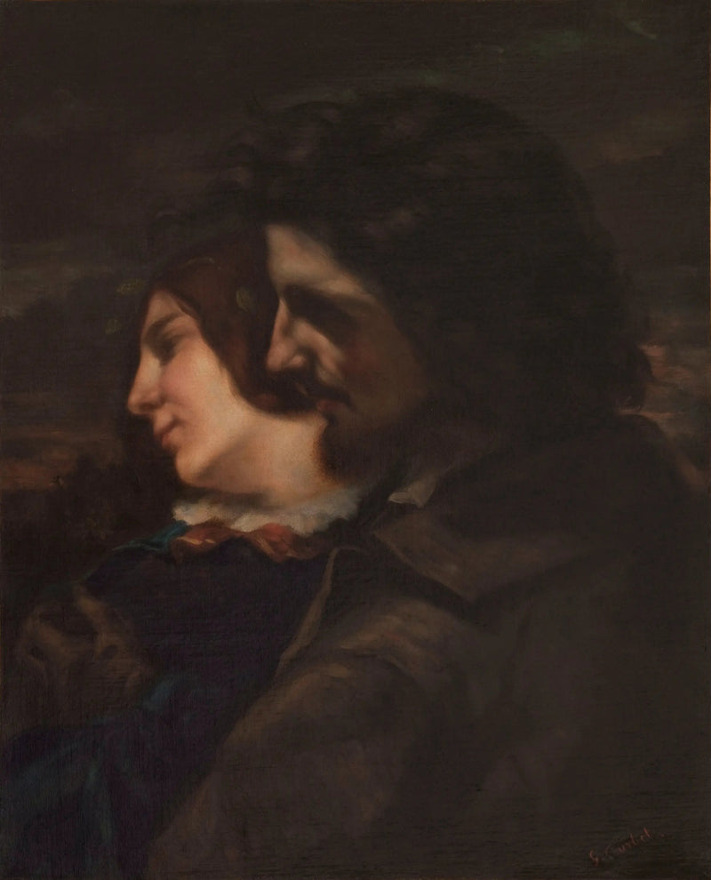 प्रेमी ग्रामीण क्षेत्र में। युवा उम्र के भाव - Gustave Courbet