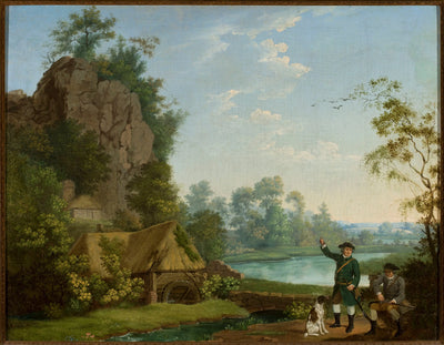Les chasseurs près de moulin avec vue sur Creswell Crags - George Stubbs - Alpha Reproduction