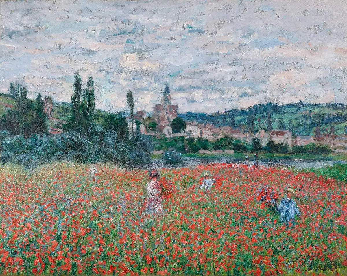 Reproduction du tableau « Les Coquelicots près de Vétheuil - Claude Monet » par Alpha Reproduction en peinture à l’huile