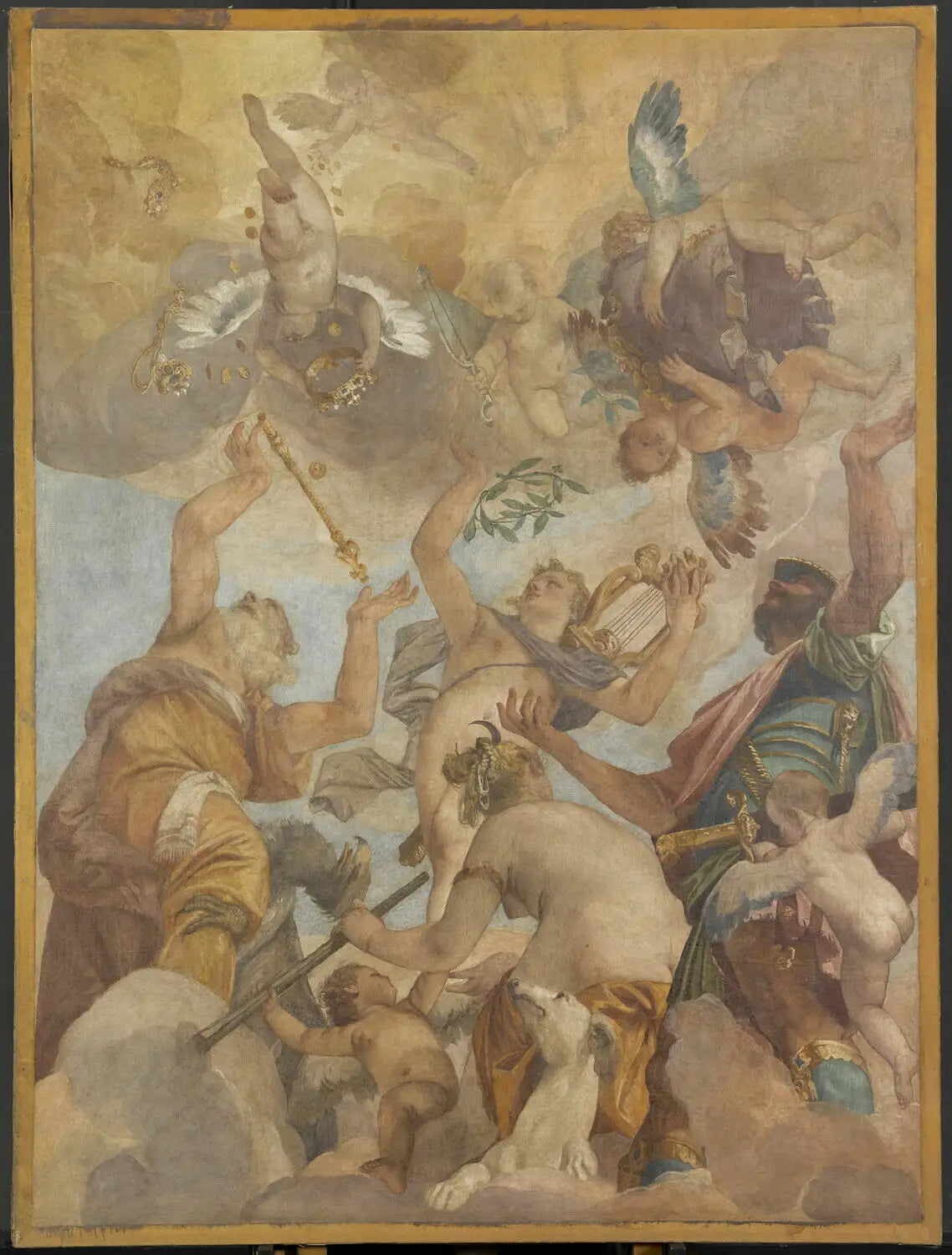 Les Dieux de l'Olympe : Jupiter, Apollon, Diane et Mars - Paul Véronèse image 1 copie peinte à la main à l’huile