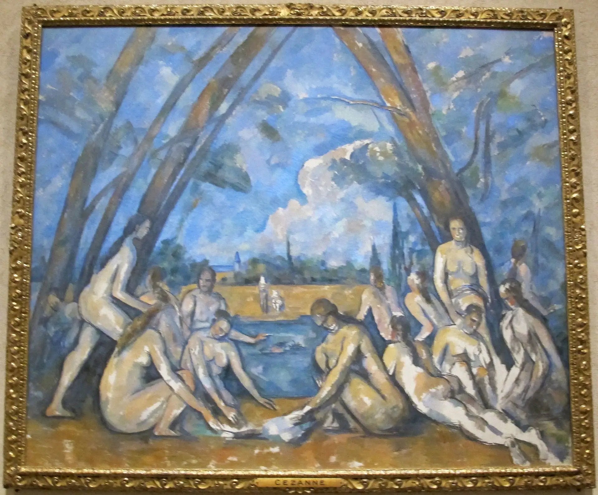 Les Grandes Baigneuses - Paul Cézanne image 2 copie de tableau peinte à la main