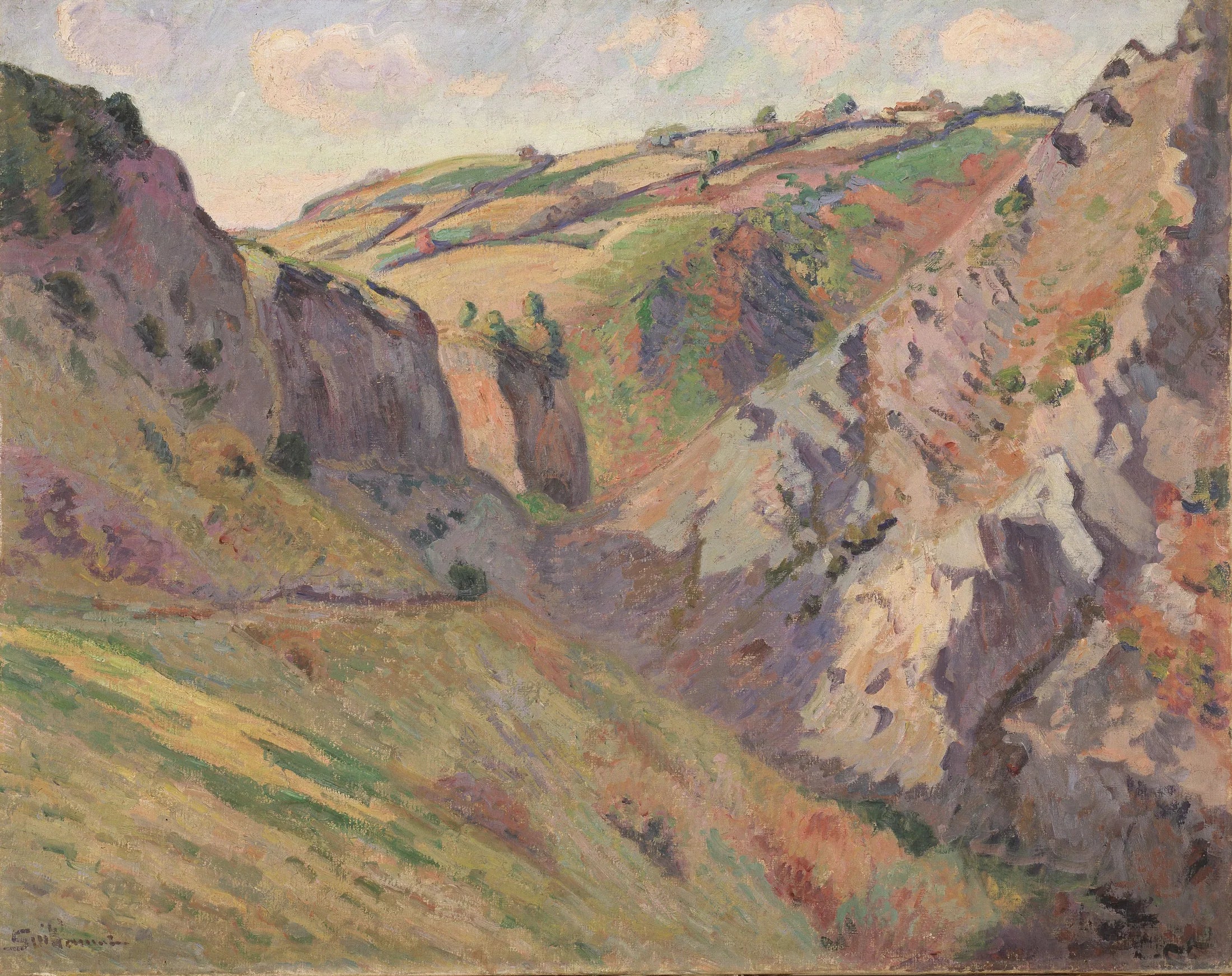 Les Grottes de Prunal près de Pontgibaud (Auvergne) - Armand Guillaumin image 1 reproduction d’œuvre d’art à l’huile