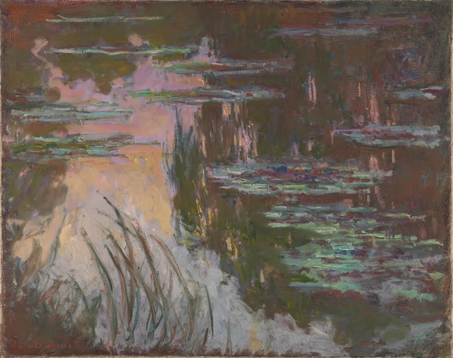 जल के लिली, सूर्यास्त - Claude Monet
