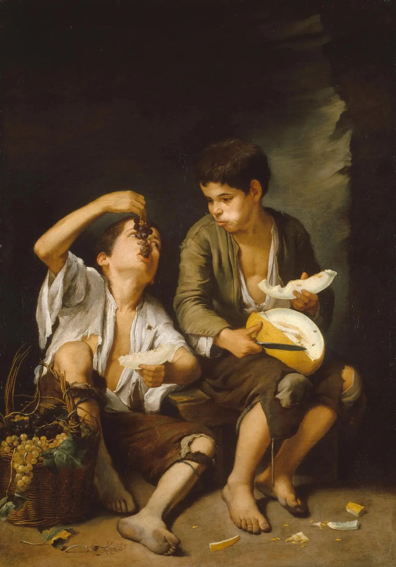 खरबूजे और अंगूर खाने वाले - बार्टोलोमे़ Esteban Murillo