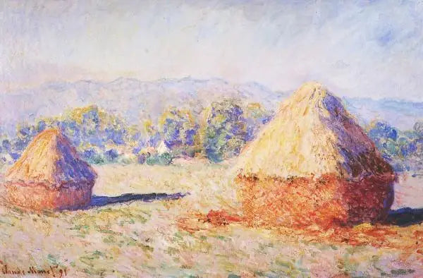 Les meules de blé sous la lumière du soleil, l'effet du matin - Claude Monet image 1 reproduction de peinture à l’huile