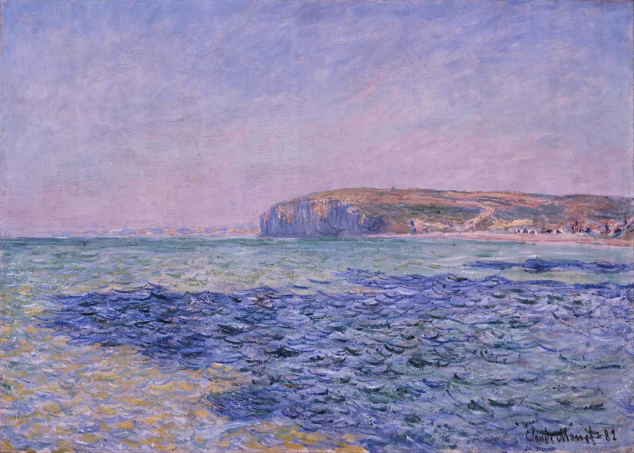 Les ombres sur la mer, les falaises de Pourville - Claude Monet image 1 reproduction de peinture à l’huile