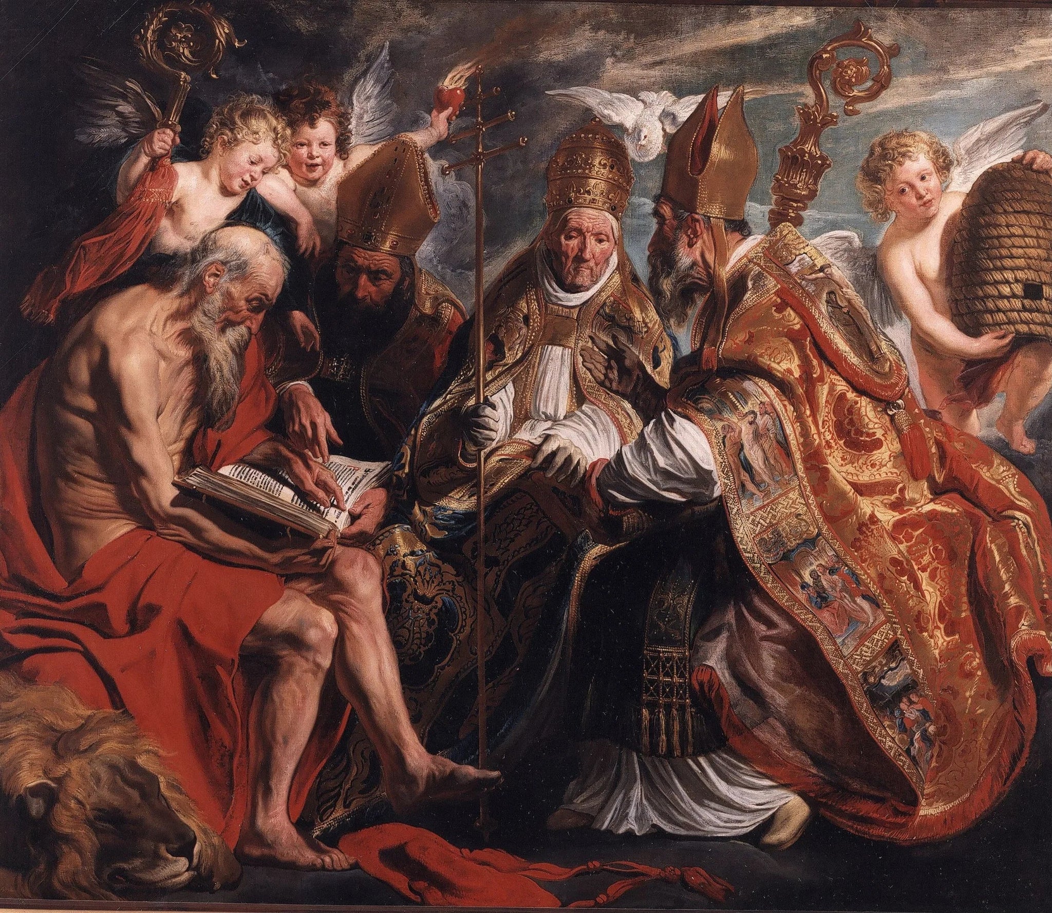 Les quatre Pères de l'Église latine - Jacob Jordaens image 1 reproduction artisanale de tableau