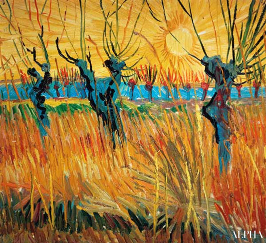 Les saules au soleil couchant - Van Gogh - Reproductions de tableaux et peintures haut de gamme