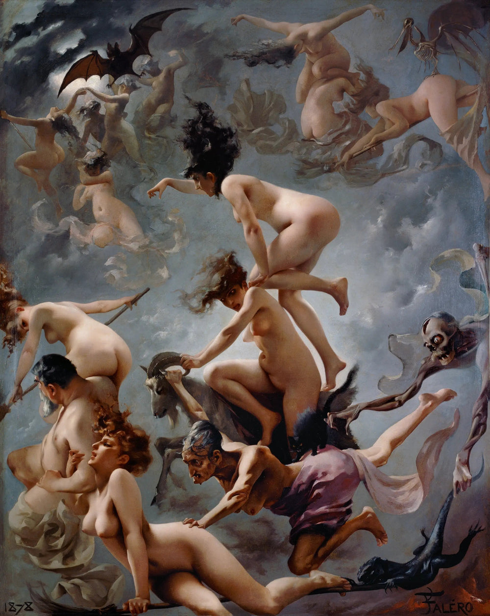 Les sorcières se rendant à leur sabbat - Luis Ricardo Falero image 1 tableau peint à l’huile sur toile