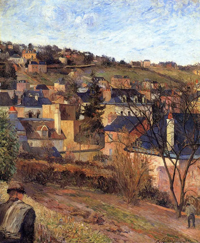 Reproduction du tableau « Les toits bleus, Rouen - Paul Gauguin » par Alpha Reproduction en peinture à l’huile