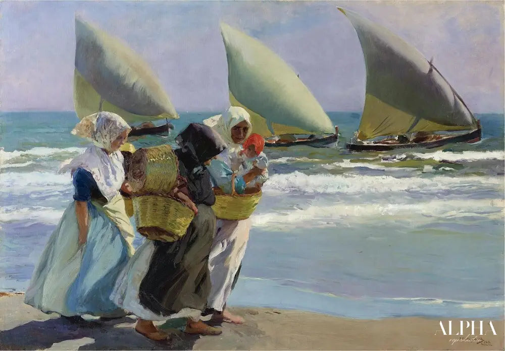 Les trois voiles - Sorolla - Reproductions de tableaux et peintures haut de gamme