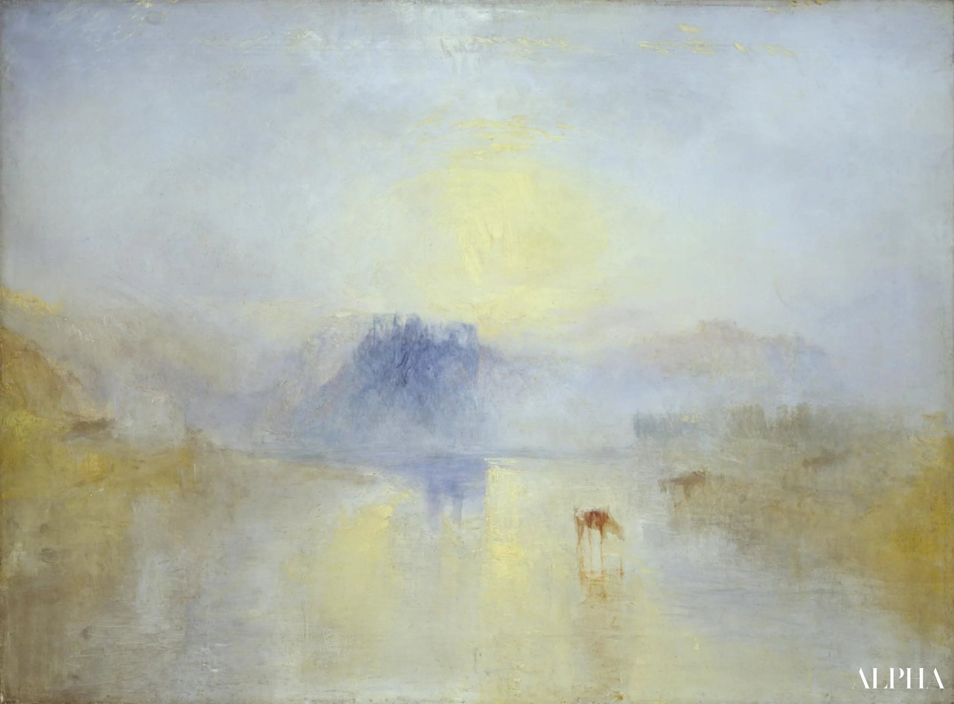 Lever de soleil sur le château de Norham - William Turner - Reproductions de tableaux et peintures haut de gamme