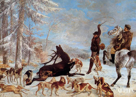 L'Hallali du cerf - Gustave Courbet - Reproductions de tableaux et peintures haut de gamme