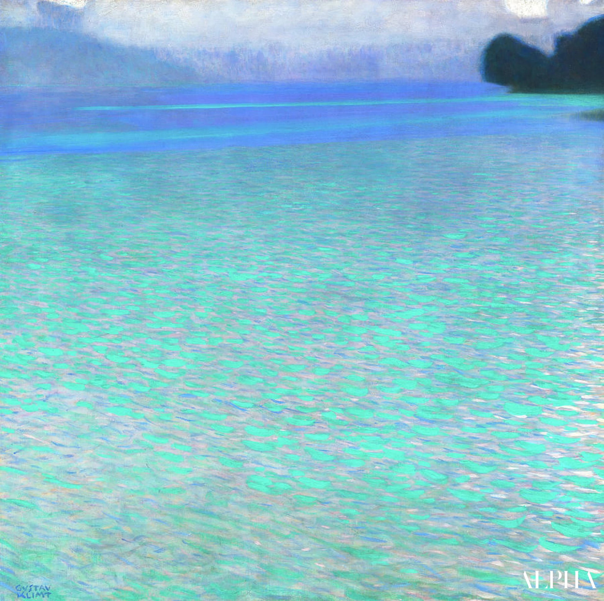 L'île sur le lac Attersee - Gustav Klimt - Reproductions de tableaux et peintures haut de gamme