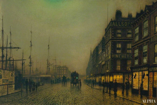 Liverpool Quay au clair de lune - John atkinson grimshaw - Reproductions de tableaux et peintures haut de gamme