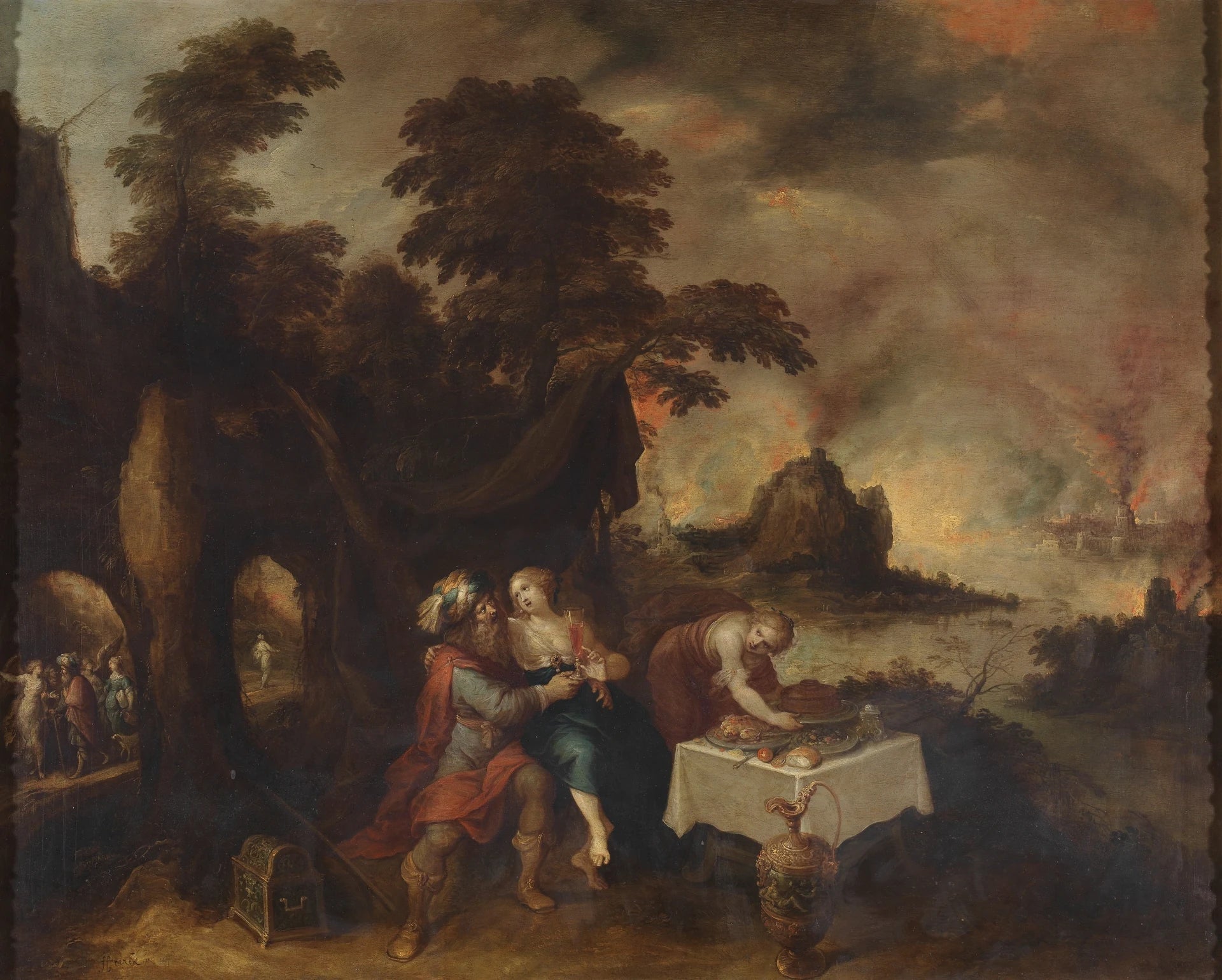 Lot et ses filles (Genèse 19:30-38) - Frans II Francken