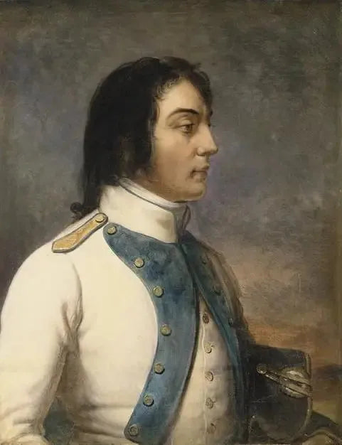 लुई-चार्ल्स-ऑंत्वेन दे एक्स डी वेगू, जिसे देसेक्स के नाम से भी जाना जाता है, 1792 में 46वें रेजिमेंट ऑफ़ इनफ़ैंट्री का कप्तान - चार्ल्स डी स्ट्यूबेन