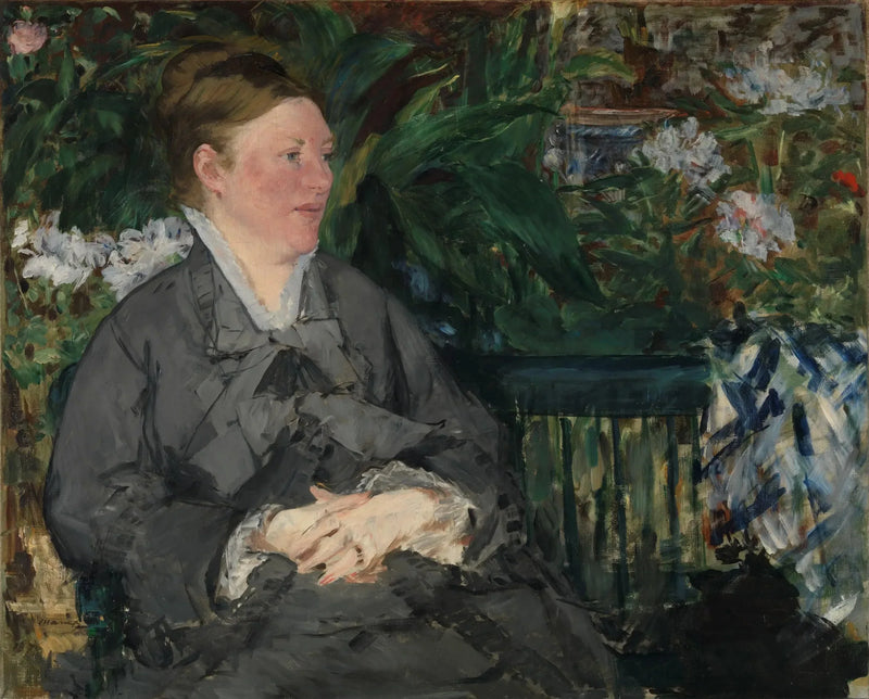 मैडम Édouard Manet इन द ग्रीनहाउस - Édouard Manet
