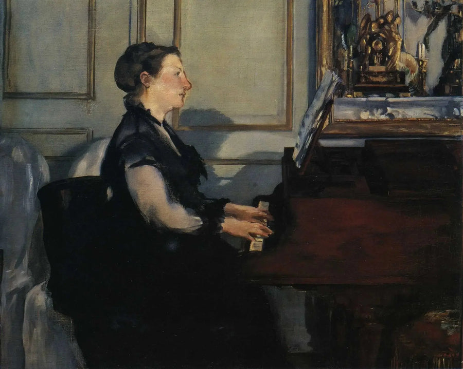 पियानो पर मैडम माने - Édouard Manet