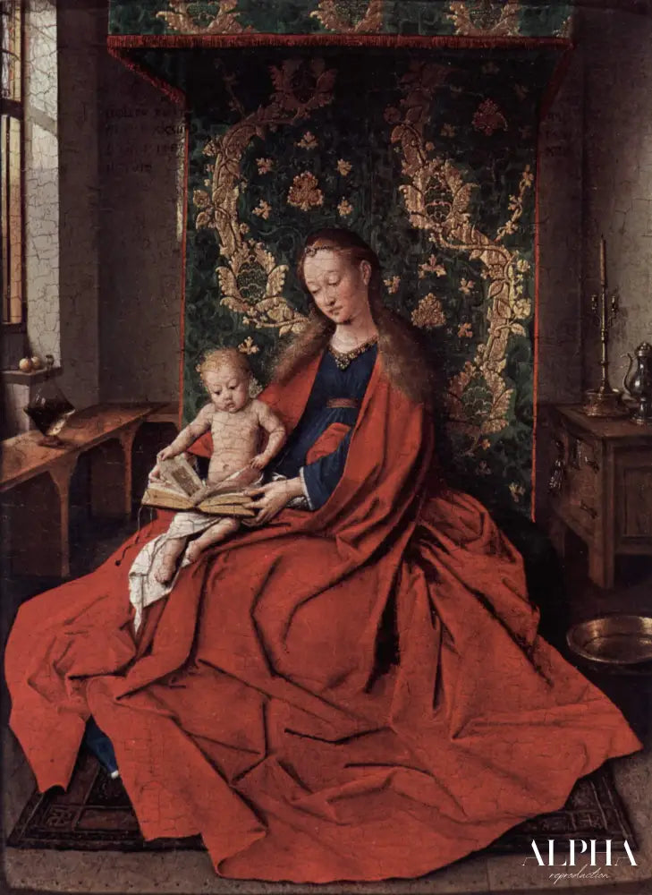 Madone avec l'enfant Lecture - Jan Van Eyck - Reproductions de tableaux et peintures haut de gamme