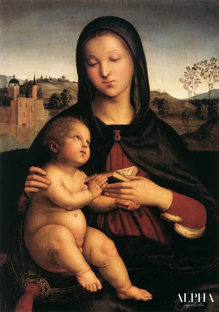 Madone et enfant avec livre - Raphaël (peintre) - Reproductions de tableaux et peintures haut de gamme