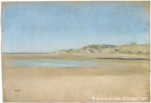 maisons au bord de la mer - Edgar Degas image 1 reproduction artisanale de tableau