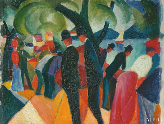 Marche sur le pont - August Macke - Reproductions de tableaux et peintures haut de gamme