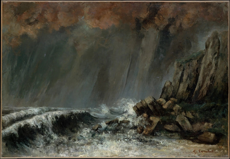 समुद्री : समुद्री तूफान - Gustave Courbet