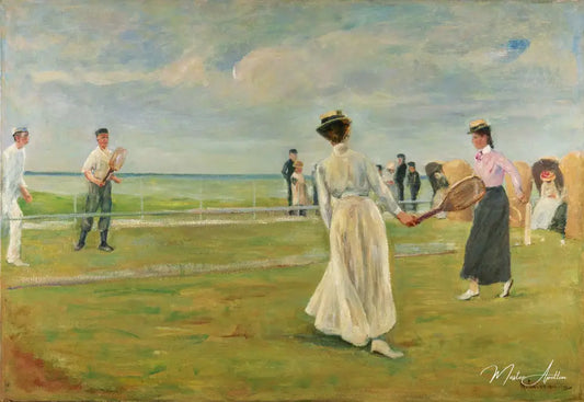 Match de tennis au bord de la mer - Max Liebermann - Reproductions de tableaux et peintures haut de gamme