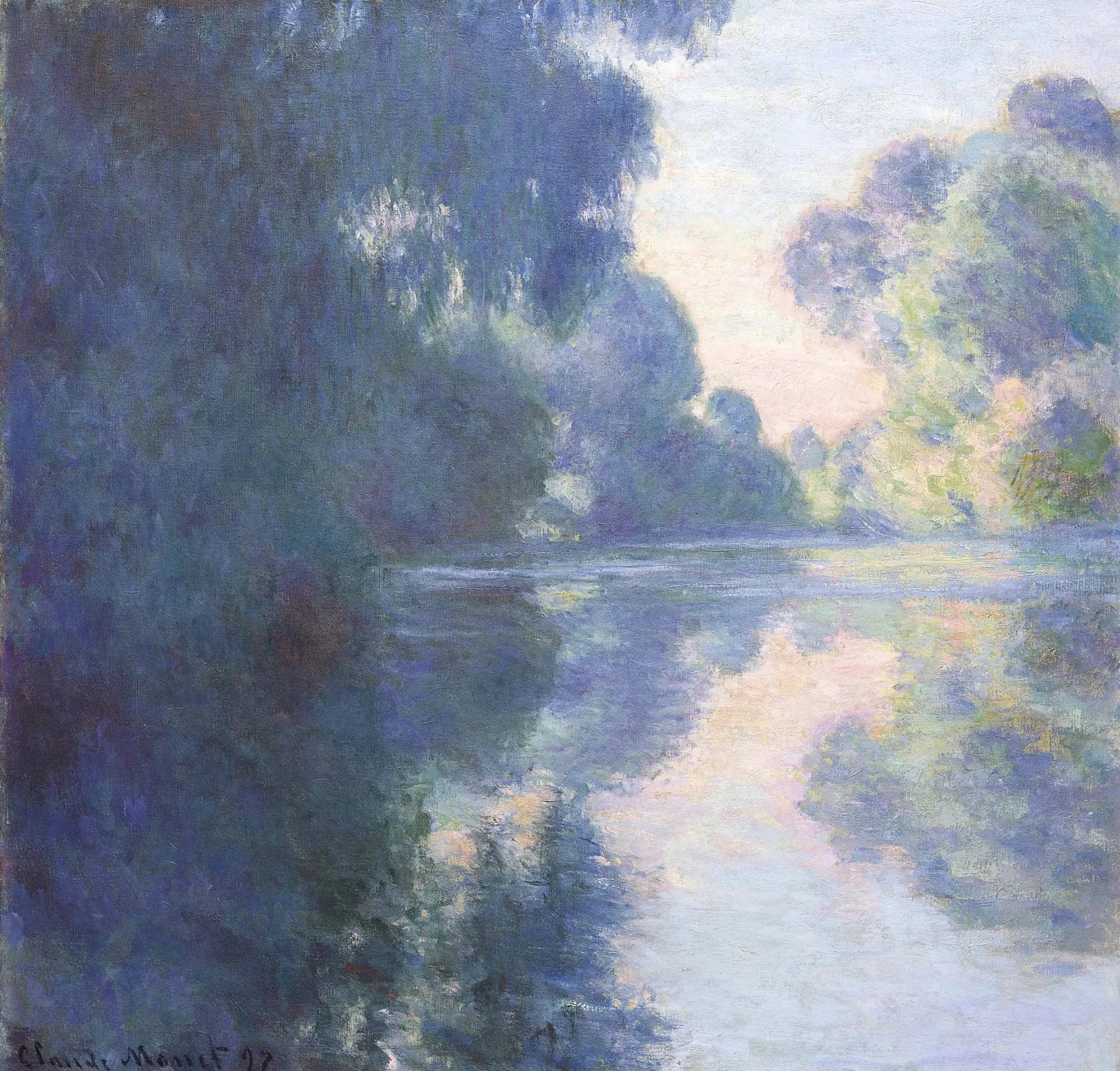 Matinée sur la Seine - Claude Monet image 1 copie peinte à la main à l’huile