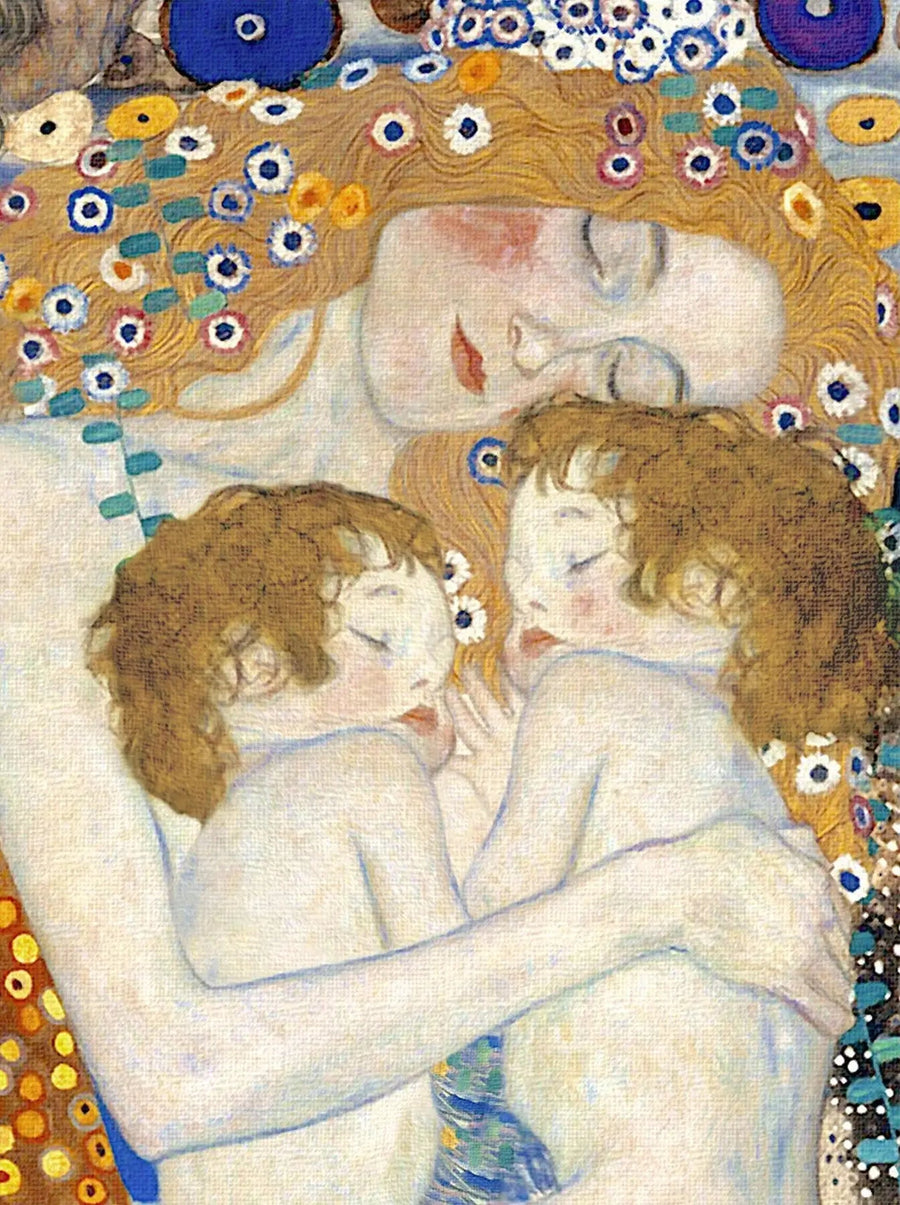 👩‍👧‍👦 माँ और बच्चे लाइट (लेस ट्रोइस एजेस डी ला फेम के विवरण) – गुस्ताव क्लिम्ट (1905)