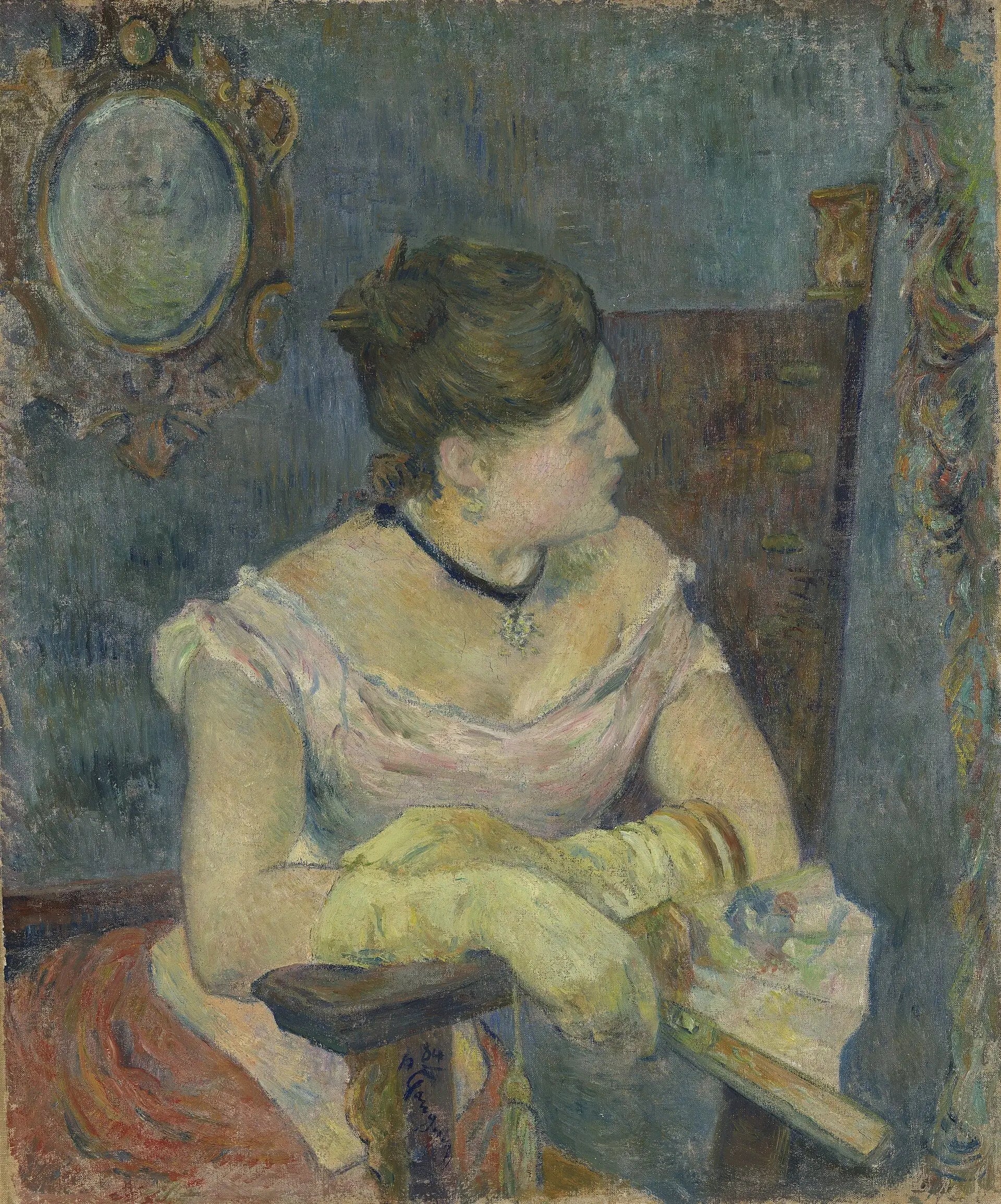 Reproduction du tableau « Mette Gauguin en robe de soir - Paul Gauguin » par Alpha Reproduction en peinture à l’huile
